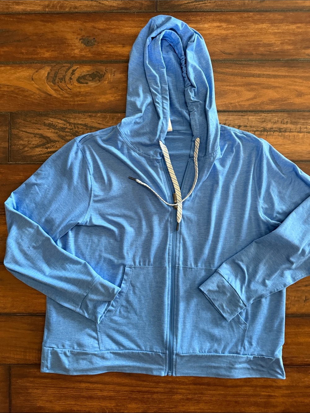Member's Mark Like New Light Blue Womens Zip-Up Hooded Sweatshirt